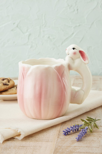 Ceramic Floral Bunny Mug